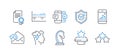 Set of Education icons, such as Column diagram, Smartphone sms, Send mail. Vector