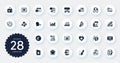 Set of Education icons, such as Copywriting, Work home and Accounting flat icons. For website design. Vector