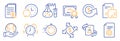 Set of Education icons, such as Fast recovery, Technical algorithm, Financial documents. Vector