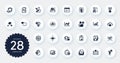 Set of Education icons, such as Fast verification , Online question and Stock analysis flat icons. Vector