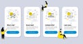 Set of Education icons, such as Graph chart, Teamwork, Online statistics. Vector