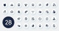 Set of Education icons, such as Quick tips, Time management and Video conference flat icons. For website design. Vector