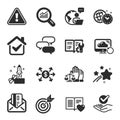Set of Education icons, such as Recovery cloud, Data analysis, Time management symbols. Vector Royalty Free Stock Photo