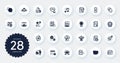 Set of Education icons, such as Recovery server, Messenger and Document flat icons. For website design. Vector