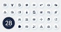 Set of Education icons, such as Sound check, Checklist and Court jury flat icons. For website design. Vector