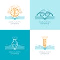 Set of education logo, icons, emblems design elements. Royalty Free Stock Photo