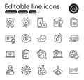 Set of Education outline icons. Contains icons as Painting brush, Artificial intelligence. Vector