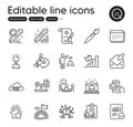 Set of Education outline icons. Contains icons as People chatting, Brush and Best manager elements. For website. Vector