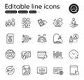 Set of Education outline icons. Contains icons as Piano, Cloud computing and Cyber attack elements. For website. Vector