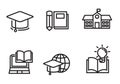 Set of education related icon line design