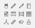 Set of education vector icon. School icon symbol. Education vector illustration on isolated background Royalty Free Stock Photo