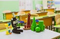 Set of educational tools at elementary school Royalty Free Stock Photo