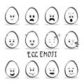 Set of egg emoji isolated on white background.