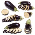 Set eggplant vegetable fruits Royalty Free Stock Photo