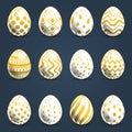 Set of eggs with unusual and beautiful patterns,Realistic Easter Eggs,Vector,Illustration