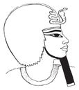 Amenhotep Amenophis. Set of Egiptian labels and elements. Vector set illustration template tattoo. Royalty Free Stock Photo