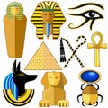 Set of Egypt Ancient Symbols Icons Elements Vector Graphic Art