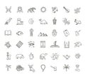 Outline icons set - vector flat Islam collection