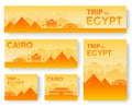 Set of Egypt landscape country ornament travel tour concept. Culture traditional, flyer, magazine, book, poster, abstract, element