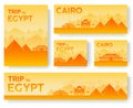 Set of Egypt landscape country ornament travel tour concept. Culture traditional, flyer, magazine, book, poster