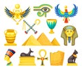 Set of Egyptian cultural symbols Royalty Free Stock Photo