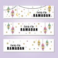 Set of Eid Al Fitr Banners