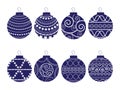 Set of eight Christmas balls