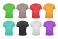 A set of eight color cotton t-shirts isolated on white