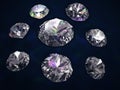 Diamonds on dark blue background, successful trade Royalty Free Stock Photo