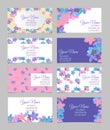 Set of eight floral business cards