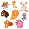 Set of eight funny animals