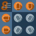 Set of eight icons - with arrows