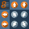 Set of eight icons with arrows