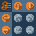 Set of eight icons - with arrows