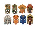 Set Of Eight Mayan Masks