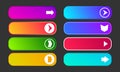 Set of eight modern gradient buttons with arrows Royalty Free Stock Photo