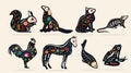 Set of eight pet Dia de Muertos designs