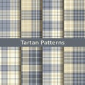 Set of eight seamless vector tartan square patterns. design for textile, covers, packaging, christmas