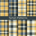 Set of eight seamless vector tartan square patterns Royalty Free Stock Photo