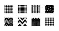 Black and White Geometric Pattern Set Royalty Free Stock Photo
