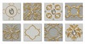 Elegant Gold and Diamond Tiles Set - AI Generated Royalty Free Stock Photo