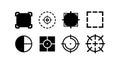 Set of eight target focus icons design style for user interface vector illustration Royalty Free Stock Photo