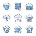 Cloud Computing Security Icons Set Data Protection Royalty Free Stock Photo