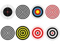 Set of eight vector targets Royalty Free Stock Photo