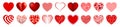 Set of eighteen hearts - vector Royalty Free Stock Photo