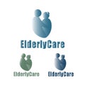 Set of elderly healthcare logos. Nursing home sign