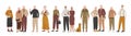 Set of elderly people and couples Royalty Free Stock Photo