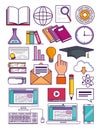 Set elearning knowledge education to study technology