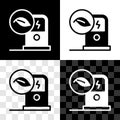 Set Electric car charging station icon isolated on black and white, transparent background. Eco electric fuel pump sign Royalty Free Stock Photo