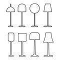 Set of electric floor lamps outline.